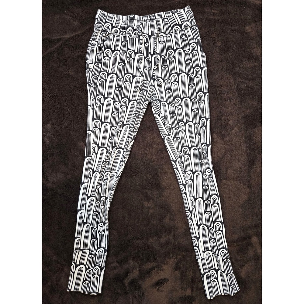 Kate Quinn Women's Skinny Cropped Jogger Leggings White/Black Size XS